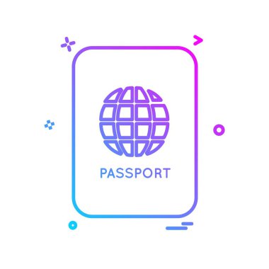 Pasaport simgesi tasarım vektörü