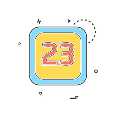 23 tarihi takvim simge tasarlamak vektör