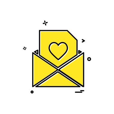 Sevgililer günü simgesi tasarım, renkli vektör çizim