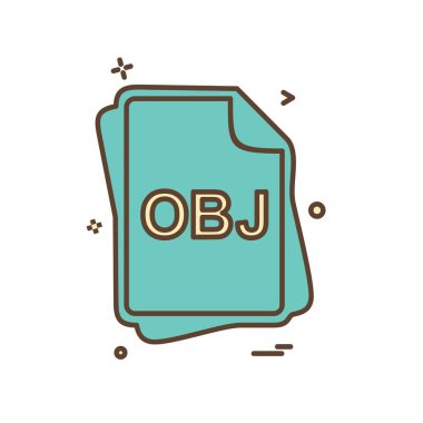 Obj dosya türü simge tasarlamak vektör