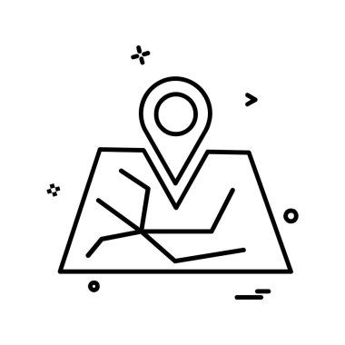 Harita navigasyon simge tasarlamak vektör