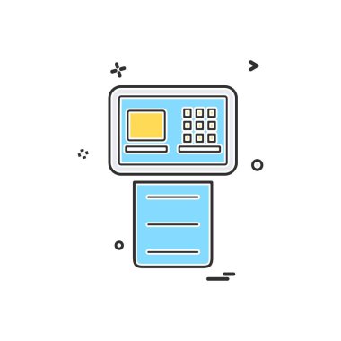 Yazıcı simgesi tasarım, vektör çizim