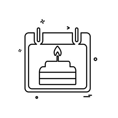 Doğum günü Takvim simge tasarlamak vektör