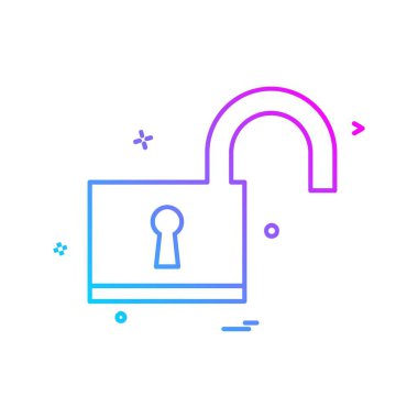 kilit düz simge vektör çizim 