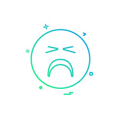 Emoji simgesi tasarım, renkli vektör çizim