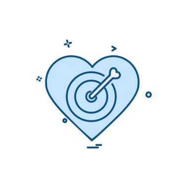 Kalp simgesi tasarım, Sevgililer günü için vektör çizim