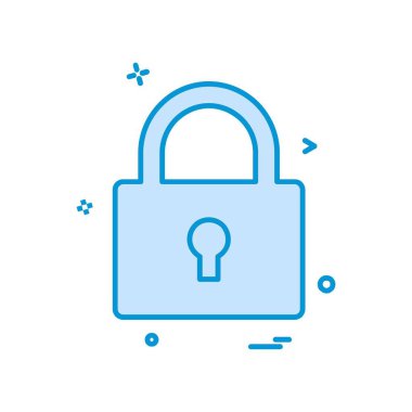 kilit düz simge vektör çizim 