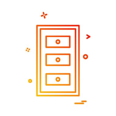 Mobilya simgesi tasarım, renkli vektör çizim