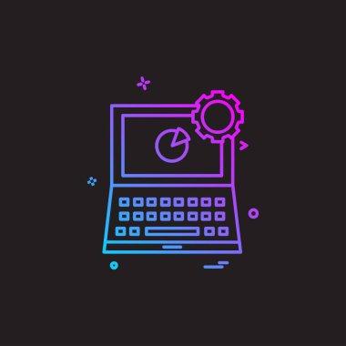 Dizüstü simge tasarlamak vektör 