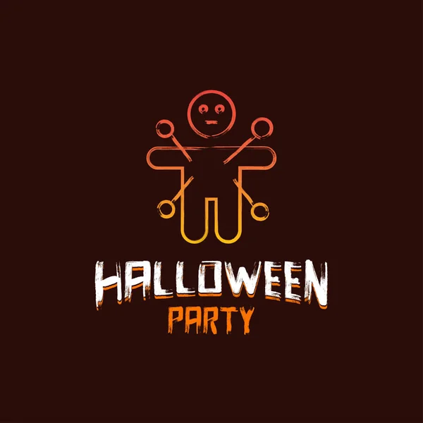 Projeto Festa Halloween Com Vetor Fundo Marrom Escuro — Vetor de Stock