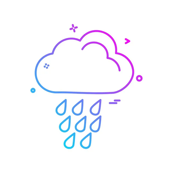 Cloud Icon Design Colorful Vector Illustration — Stock Vector