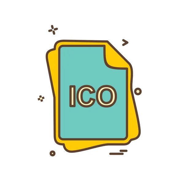 Ico File Type Icon Design Vector — Stock Vector