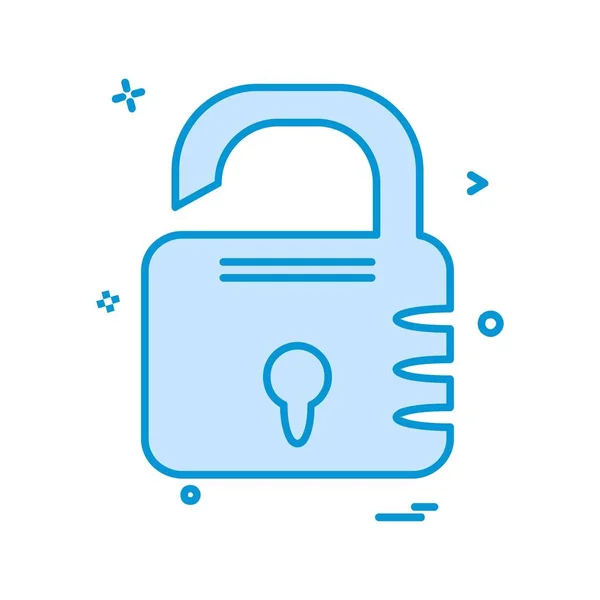 Lock Platte Pictogram Vectorillustratie — Stockvector