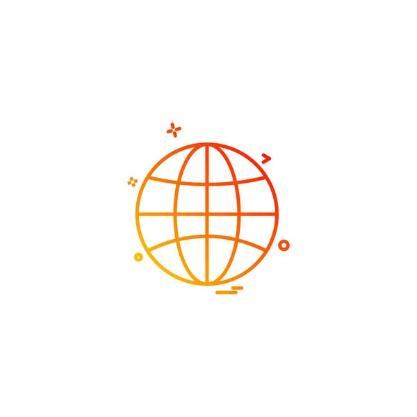 Globus Symbol Design Vektor Illustration — Stockvektor