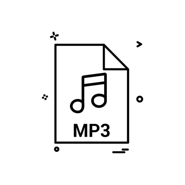 Mp3 File Con Estensione File File Format Icon Vector Design — Vettoriale Stock