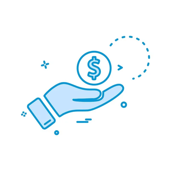 Hand Dollar Mynt Ikon Vektor Design — Stock vektor