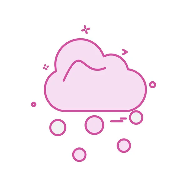 Cloud Icon Design Colorful Vector Illustration — Stock Vector