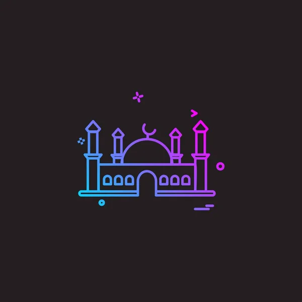 Mosque Icon Design Vector — Stock Vector