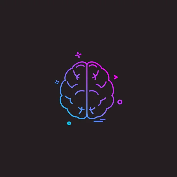 Brain Divide Inkcontober Sains Icon Vector Desige — Stock Vector