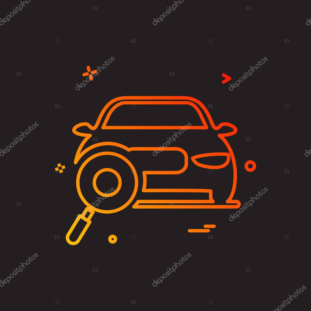Auto workshop search car icon vector design