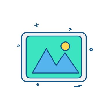 Görüntü simgesi tasarım, renkli vektör çizim