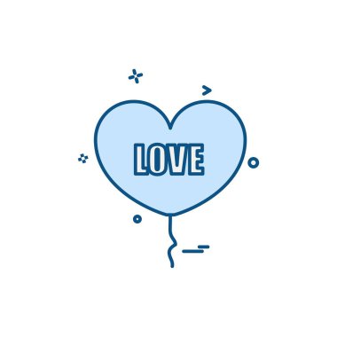 Kalp simgesi tasarım, Sevgililer günü için vektör çizim