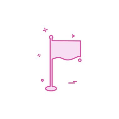 Bayrak simgesi tasarım vektörü