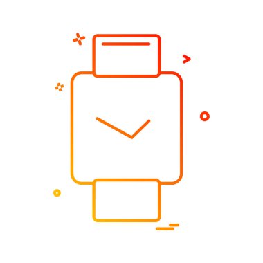 Saat simgesi tasarım, renkli vektör çizim