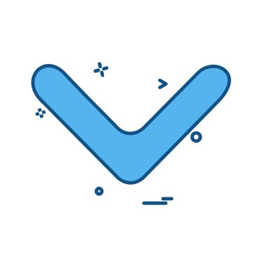 Aşağı ok simgesi tasarım vektörü