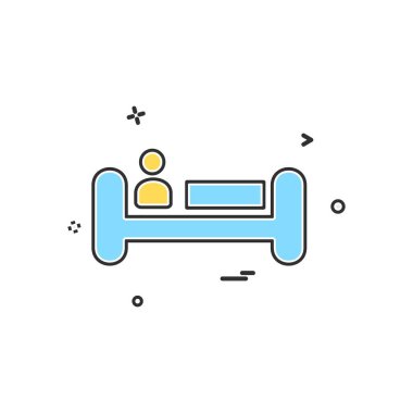 Yatak simgesi tasarımı vektör çizimi 