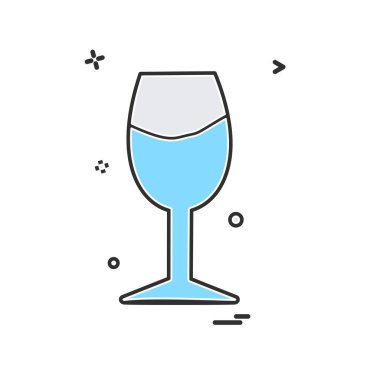 İçki simgesi tasarım, renkli vektör çizim 