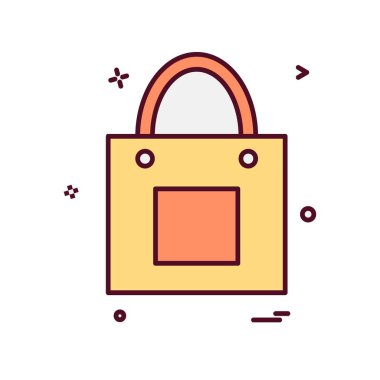 Alışveriş çantası simgesi tasarım vektörü