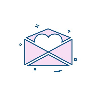 Sevgililer günü simgesi tasarım, renkli vektör çizim