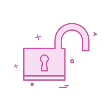 kilit düz simge vektör çizim 