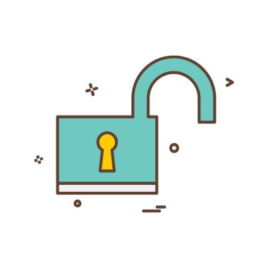 kilit düz simge vektör çizim 