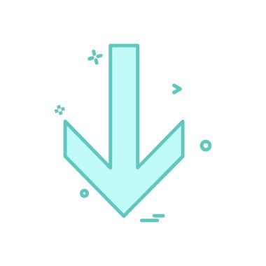 Aşağı ok simgesi tasarım vektörü