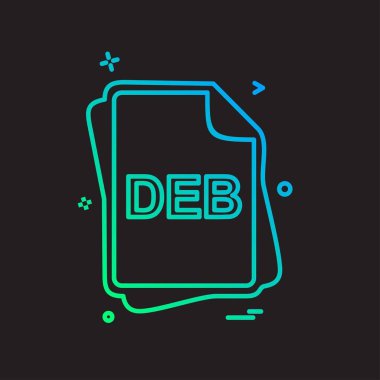 Deb dosya türü simge tasarlamak vektör