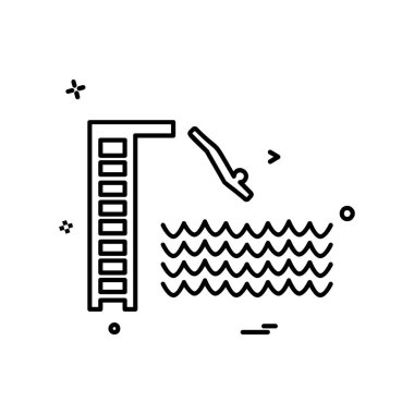 Yüzme simgesi tasarım vektörü