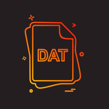 DAT dosya tipi simge tasarım vektörü