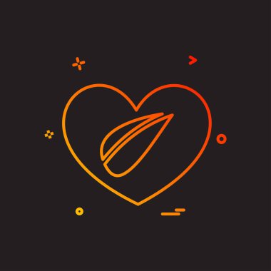 Kalp simgesi tasarım, Sevgililer günü için vektör çizim