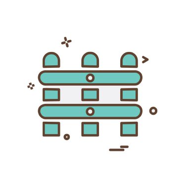 Duvar Sınırı simgesi tasarım vektörü