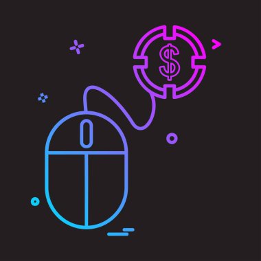 Bilgisayar fare düz simge vektör çizim 