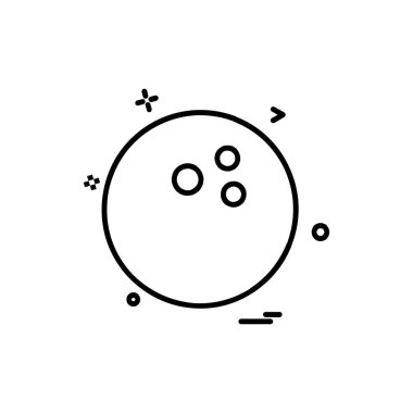 Bowling simgesi tasarım, renkli vektör çizim