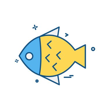 Balık simgesi tasarım vektörü