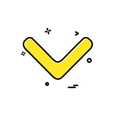 Aşağı ok simgesi tasarım vektörü