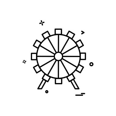 Beyaz arka plan üzerinde gözlem tekerleği basit simgesi