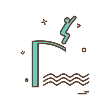 Yüzme simge tasarlamak vektör 