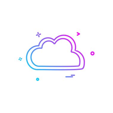 Bulut simgesi tasarım, renkli vektör çizim