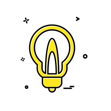 Ampul simgesi tasarım, renkli vektör çizim