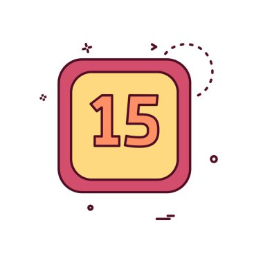 15 tarihi takvim simge tasarlamak vektör